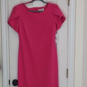 Jessica Howard Sheath Dress Tulip Sleeve Pink SZ 12 NEW